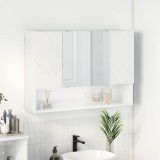 VidaXL Dulap cu oglindă pentru baie Alb foarte lucios 80 x 17 x 55 cm 883358
