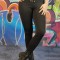G795-1 Pantaloni casual cu talie inalta din material elastic