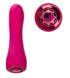 Vibrator Gem Vibe Bliss, 10 Moduri Vibratii, Functie Memorie, Silicon, USB, Fuchsia, 17.7 cm