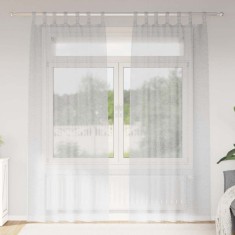 vidaXL Perdele cu perdele 2 pcs Gri deschis 140x175cm Poliester 4108049