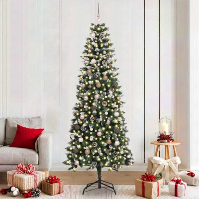 vidaXL Brad de Crăciun artificial cu suport Verde 86 x 86 x 210 cm PVC 3395830 foto
