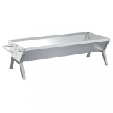 Cumpara ieftin Tava pentru gratar, argintiu, 118x42x30,5 cm, otel inoxidabil