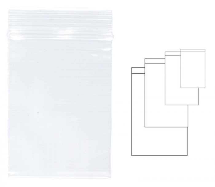 Pungi Plastic Cu Fermoar Pentru Sigilare, 230 X 320 Mm, 100 Buc/set, Kangaro - Transparente