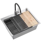 Chiuvetă inox LUKE 110 WORKSTATION BRUSH NICKEL