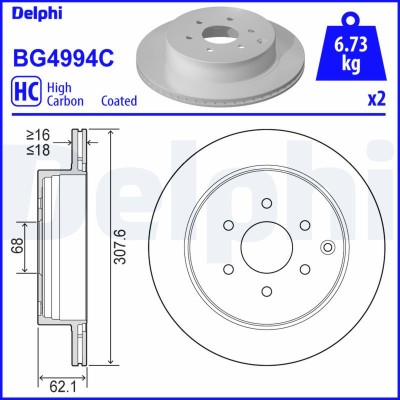 DELPHI BG4994C Disc frana foto
