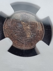 1 ban 1888 ... moneda + proba ... extrem de rare !!! foto