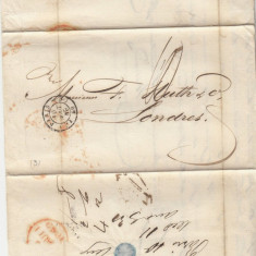 France 1849 Postal History Rare Cover + Content to London DB.089