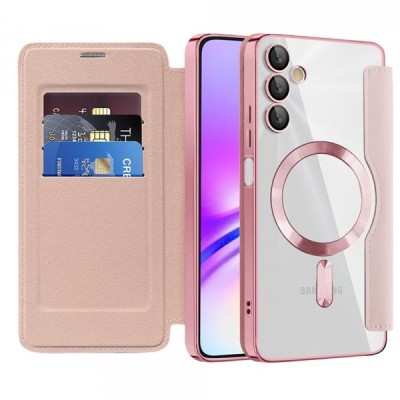 Husa MagSafe pentru Samsung Galaxy A05s A057, Techsuit, SmartMag Book, Roz foto