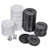 Set Piese de Joc și Zaruri, 30 Bucăți, Alb și Negru, Oem