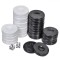 Set Piese de Joc și Zaruri, 30 Bucăți, Alb și Negru