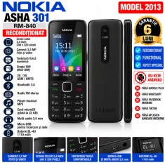 Telefon Mobil Nokia Asha 301 Reconditionat Camera 3,2 MP, 3G, Bluetooth, Tastatura Fizica