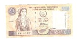 Bancnota Cipru 1 pound/lira 1 februarie 2001, circulata, stare relativ buna