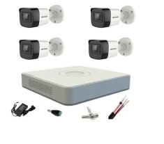 Sistem supraveghere profesional Hikvision 4 camere 5MP Turbo HD IR 20m SafetyGuard Surveillance foto