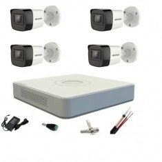 Sistem supraveghere profesional Hikvision 4 camere 5MP Turbo HD IR 20m SafetyGuard Surveillance