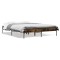 vidaXL Cadru de pat, stejar afumat 135x190 cm lemn prelucrat și metal 845043
