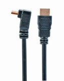 CABLU video GEMBIRD, HDMI (T) la HDMI (T), 3m, conectori auriti, rezolutie maxima 4K (3840 x 2160) la 60 Hz, 90 grade, negru, &quot;CC-HDMI490-10&quot; (timbru