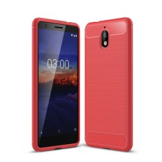 Husa TPU OEM Carbon pentru Nokia 3.1, Rosie