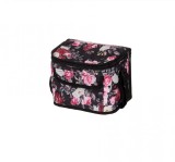 Geanta termoizolanta cu buzunar frontal, inchidere cu fermoar, bretea ajustabila, model floral, 25x18x16 cm