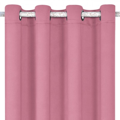 Draperie Poliester, Model Decorativ, Culoare Roz, Dimensiuni 140x260cm, Cu Inele 4cm foto