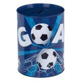 Pusculiță Metalică Fotbal, Albastru, 12x16cm, Oem