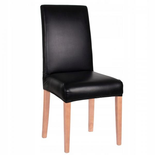 Husa scaun dining/bucatarie, imitatie piele si spandex, culoare negru,  Springos | Okazii.ro