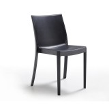 Scaun de gradina Pirlo plastic, culoare grafit, rezistent intemperii, UV, fabricat Italia