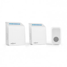 OneConcept PORTATON 330, alb, sonerie wireless, 3-buc, receptor pe baterii, transmi?ator pe priza foto