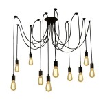 Cumpara ieftin Lustra Merdine metal negru si sticla 100 cm