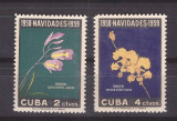 Cuba 1958 - Craciun, flori, serie neuzata