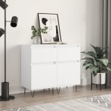 VidaXL Servante, 2 buc., alb, 40x35x70 cm, lemn prelucrat