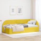 vidaXL Cadru de pat colțar cu headboard Galben 90 x 200 cm Catifea