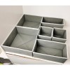 Organizator sertar pentru lenjerie intima, tip cutie cu partitii, set 3 in 1, 6 piese, gri cu alb, Flippy