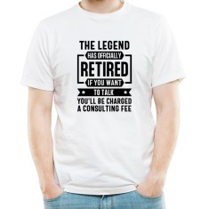 Tricou personalizat The Legend has Retired, cu mesaj de pensionare barbati, alb, marimea XL