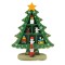 Decoratiune Craciun, Brad, Verde, 3 randuri cu ornamente, 12 cm x 18 cm, Lemn, Flippy