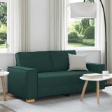VidaXL Canapea cu 2 locuri, verde &icirc;nchis, 140 cm, material textil