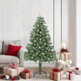 vidaXL Brad de Crăciun cu 300 LED cu suport Verde 180 cm PVC 3396384