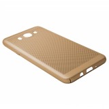 Husa tip capac spate Metallic Mesh aurie pentru Samsung Galaxy J7 (2016) J710