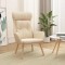 Scaun de relaxare, crem, material textil - 2
