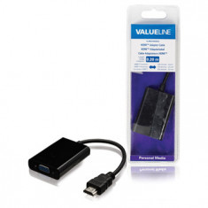 Adaptor cablu HDMI -VGA mama 3.5 mm, 0.20 m negru; Cod EAN: 5412810198207 foto