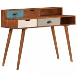 Birou Lemn Masiv Acacia 110x50x90 cm vidaXL Multifunctional cu Sertare si Compartimente Depozitare