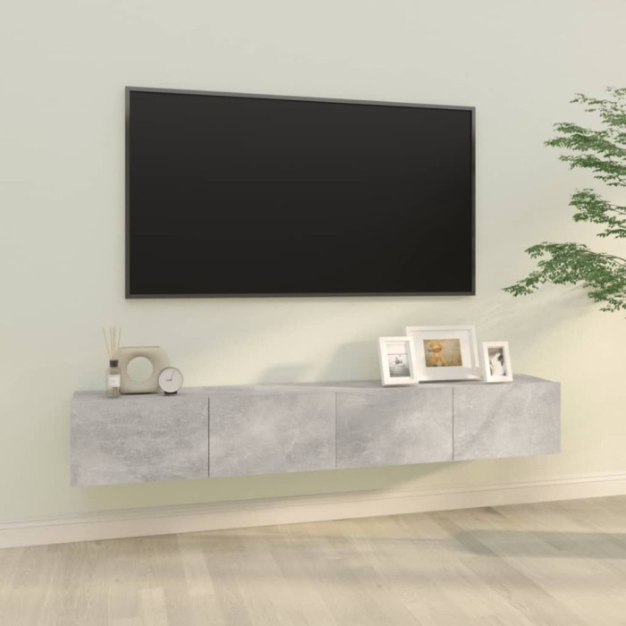 vidaXL Dulapuri TV perete 2 buc. gri beton 100x30x30 cm lemn compozit 804548