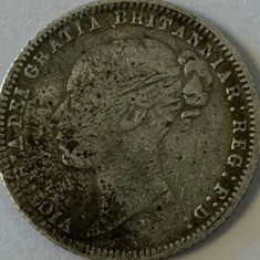 MAREA BRITANIE 6 PENCE 1876, KM#751.1, AG.925, MAI RARUTA,,, COTATII RIDICATE. foto