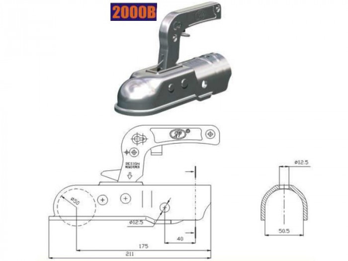 Cupla Remorca Rotunda 2000B