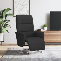 vidaXL Fotoliu rabatabil cu suport de picioare, negru, textil