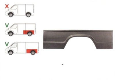 Segment reparatie aripa spate Mercedes 207-410 Din 1977-1995 Partea Stanga, Spate, lungime 1845 , inaltime 507 mm , model lung foto