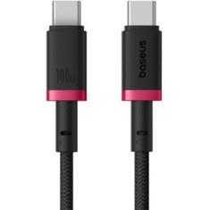 CABLU alimentare si date Baseus Dura, Fast Charging Data Cable pt. smartphone, USB Type-C la USB Type-C 100W, braided, 2m, rosu + negru &quot;P10377803U01-