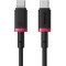 CABLU alimentare si date Baseus Dura, Fast Charging Data Cable pt. smartphone, USB Type-C la USB Type-C 100W, braided, 1m, rosu + negru &quot;P10377803U01-