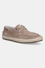 Pepe Jeans espadrile din piele &icirc;ntoarsă TOURIST DECK culoarea bej, PMS10335