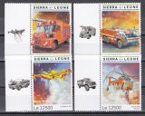 Sierra Leone 2019 - Mașini și Aeronave de Pompieri, Serie cu Tabsuri, MNH