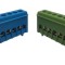 Set cleme bloc terminal barete pentru impamantare si nul albastra si verde pe sina 7 gauri max 16mm &sup2; 63A izolate